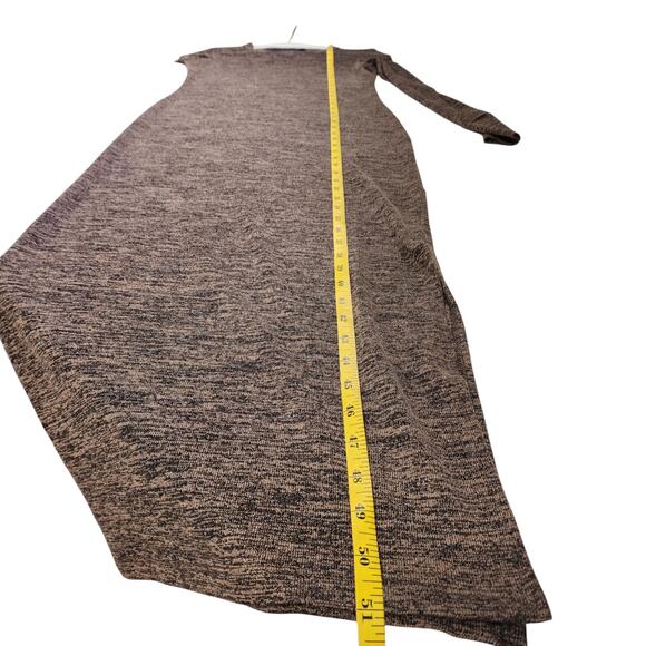 French Connection Womens Midi Sweater Dress Size 6 Brown Space Dye Side Slit - Picture 11 of 11